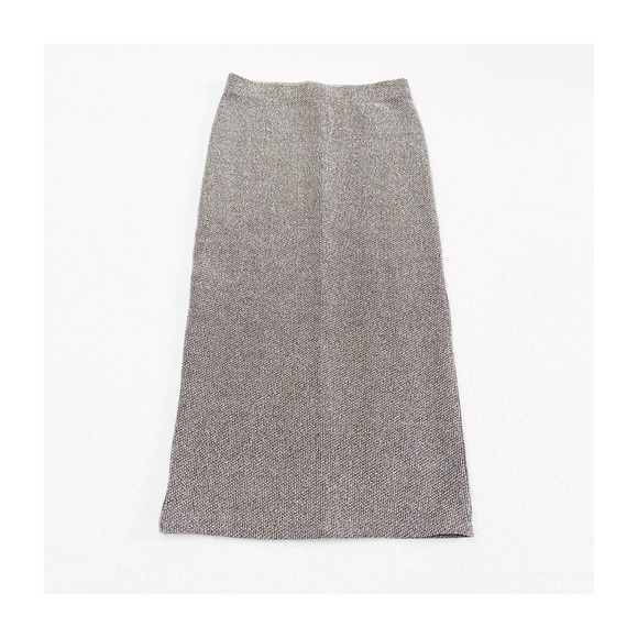 Zara Brown Woven Tweed Textured Pencil Skirt SZ S - Picture 1 of 7